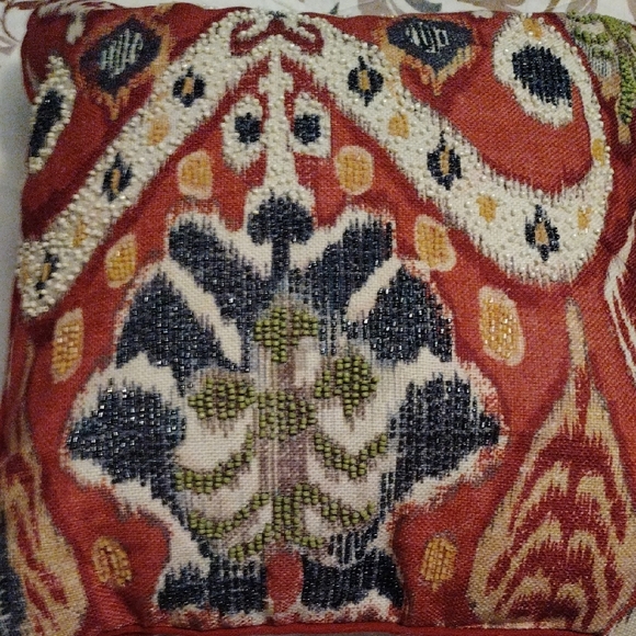 Artisan Red and Black Decorative Pillow - Picture 5 of 9